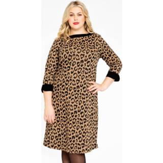 👉 Jurk bruin jacquard LEOPARD 42/44 brown