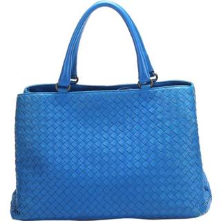 👉 Draagtas blauw leer onesize vrouwen Tweedehands Intrecciato leren Bottega Veneta Vintage , Dames
