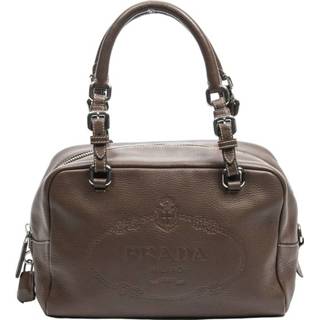 👉 Draagtas bruin onesize vrouwen Tweedehands met logo op de voorkant Prada Vintage , Dames