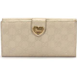👉 Portemonnee beige onesize vrouwen Pre-owned Guccissima Heart Continental Wallet Gucci Vintage , Dames