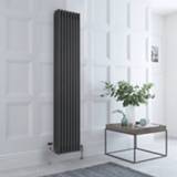 👉 Antraciet Kolomradiator Verticaal Klassiek 4-Kolommen 180cm x 38cm | Windsor 5059803061430