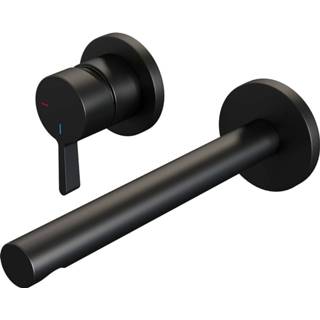 👉 Brauer Black Edition inbouw wastafelmengkraan met rechte uitloop en rozetten model E2 mat zwart