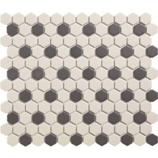 👉 Wit zwart The Mosaic Factory London mozaïektegel (mat 260x300mm) - White + Black 36 dots 8719699052857