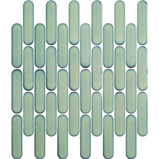 👉 Donkergroen The Mosaic Factory Sevilla mozaïektegel (mat 300x300mm) - Light Green Glossy 8719699053656