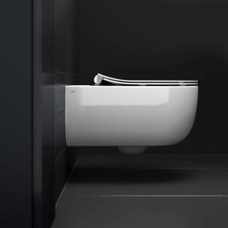 👉 Hangmat wit glans Clou Hammock hangtoilet Rimless met dunne zitting 8717462012527