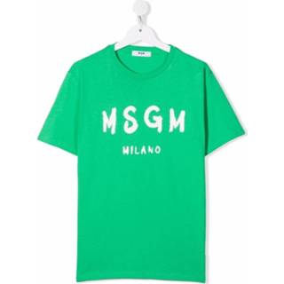 👉 Print T-shirt groen mannen Logo Msgm , Heren