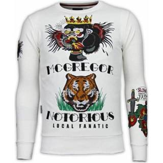 👉 Tattoo wit mannen McGregor Notoriuous - Embroidery Sweater Local Fanatic , Heren 7435143510544