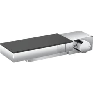 👉 Douche kraan chroom Hansgrohe AXOR Edge douchekraan thermostatisch universal m. 2 functies tablet mat grijsglas 4059625149256