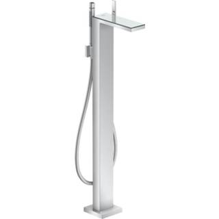 👉 Axor MyEdition afbouwdeel ééngreeps vrijstaande badmengkraan met rechte greep, staafhanddouche en uitloop met spiegelglas 96,7 cm, chroom