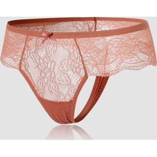 Pantie polyamide m vrouwen zwart Plus Size Floral Lace Patchwork See Through Bowknot Breathable Thong Panties