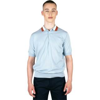 👉 Poloshirt blauw l mannen Sea Island Cotton Striped Polo Shirt Lou Dalton , Heren