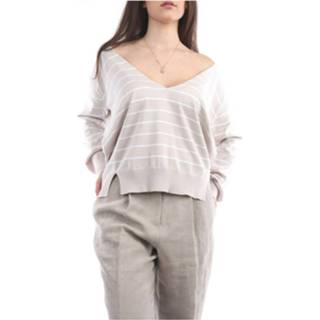 👉 Pullover beige vrouwen Mad272W051-I231 V-neck Fabiana Filippi , Dames