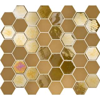 👉 The Mosaic Factory Valencia mozaïektegel 28x33cm - Mustard Matt + Glossy 8719699052949
