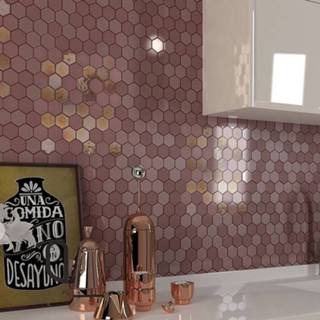 👉 The Mosaic Factory Valencia mozaïektegel 28x33cm - Burgundy Matt + Glossy 8719699052918