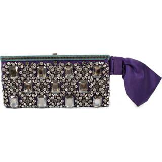 👉 Clutch paars onesize vrouwen Pre-owned Rhinestone Embellished Bow Valentino Garavani Vintage , Dames
