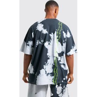 👉 Oversized Tie Dye Palmboom Print T-Shirt, Black