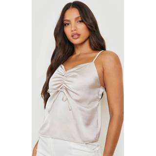 👉 Tall Satijnen Hemdje Met Ruches, Champagne