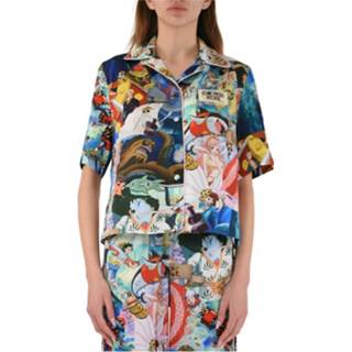 👉 Shirts korte mouw blauw m vrouwen Short Sleeve Shirt Gcds , Dames