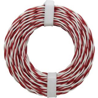 Rood wit Donau Elektronik 205-10 Beldraad 2 x 0.50 mm² Rood/wit 10 m 4014991240617