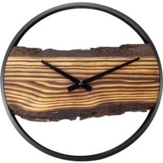 👉 Wandklok hout metaal Nextime ø30cm Forest hout/metaal stil uurwerk 8717713027935