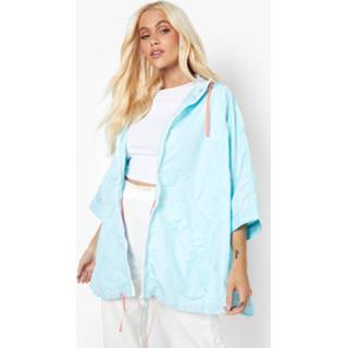 Festival Poncho Met Rits, Pale Blue