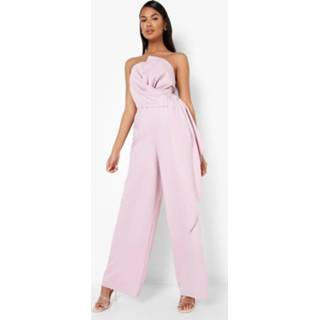 👉 Gedraaide Strapless Wide Leg Wikkel Jumpsuit, Lilac