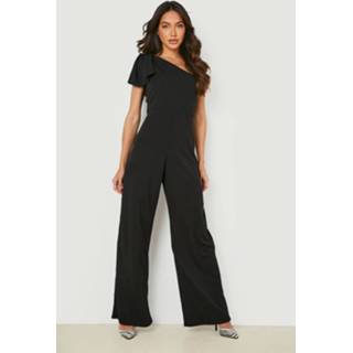 👉 Wide Leg Jumpsuit Met Schouder Strikjes, Black