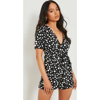 👉 Petite Wikkel Romper Met Stippen, Black