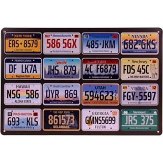 👉 Nummerbord metalen plaatje Nummerborden van Amerikaanse staten - 31x21 cm 6013952266206