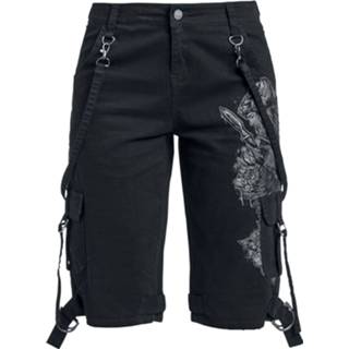 👉 Korte broek zwart vrouwen kra Black Premium by EMP - Shorts mit Wikinger- Print 4064854380509