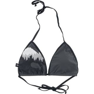 👉 Bikini zwart grijs vrouwen m Black Premium by EMP - Bikinioberteil mit Wood Print Top 4064854442344