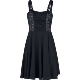 👉 Korte jurk zwart vrouwen m Gothicana by EMP - Kurzes Kleid mit Schnürungen 4064854448223