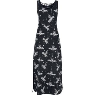 👉 Lange jurk zwart vrouwen m Gothicana by EMP - Maxikleid mit Alloverprint 4064854448414