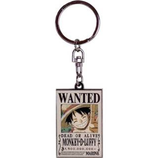👉 Sleutelhanger unisex hoofdmateriaa metaal meerkleurig One Piece - Wanted Luffy 3665361056751
