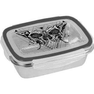 👉 Lunchbox zwart wit unisex materiaa roestvrij staal Skull - Mystic 4051112137418