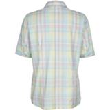 👉 Overhemdblouse met zomers ruitdessin MONA Lila/Turquoise