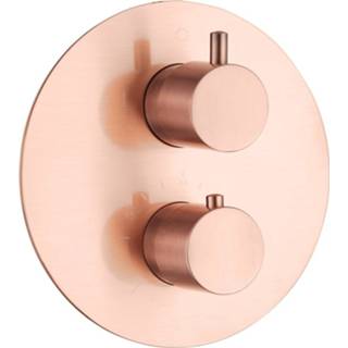 👉 Saniclear Copper ronde inbouw kraan thermostatisch geborsteld koper 7434211982900