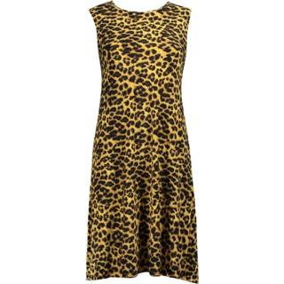 👉 Sleeveless geel m vrouwen Abito Swing Dress Leopard Norma Kamali , Dames