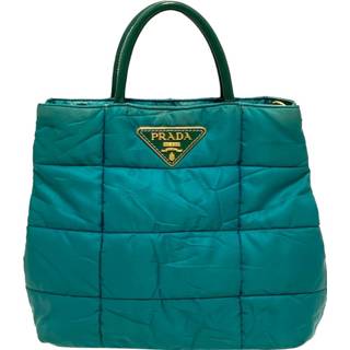 👉 Handtas blauw onesize vrouwen Pre-owned Tessuto Bomber Handbag Prada Vintage , Dames