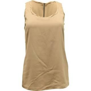 👉 Sleeveless beige vrouwen Pre-owned Blouse in Silk Burberry Vintage , Dames