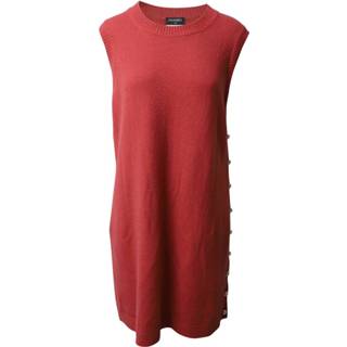 👉 Sleeveless rood vrouwen Pre-owned Sweater Dress Cashmere Chanel Vintage , Dames