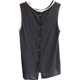 👉 Sleeveless zwart s vrouwen Pre-owned Button-Down Shirt Prada Vintage , Dames