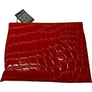 👉 Clutch rood leather large onesize vrouwen Croc Effect in Patent Miu Pre-owned , Dames