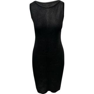 👉 Sleeveless zwart m vrouwen Pre-owned Knit Midi Dress in Silk Gucci Vintage , Dames