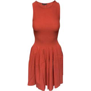 👉 Sleeveless rood m vrouwen Bodycon Dress Flare Skirt in Rayon Alexander McQueen Pre-owned , Dames