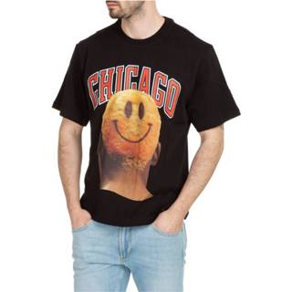 👉 Short sleeve zwart l mannen t-shirt crew neckline Chicago Player Smile IH NOM UH NIT , Heren