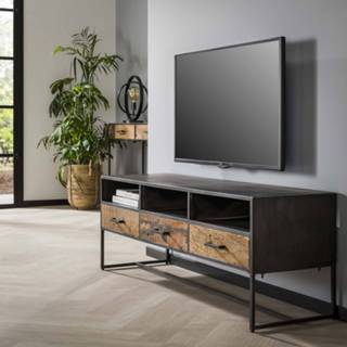 👉 Eiken metaal TV-meubel 3L blend 150 cm breed 8785269101317