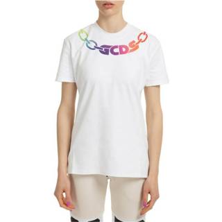 👉 Print T-shirt wit m vrouwen Logo Gcds , Dames
