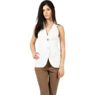 👉 Gilet wit vrouwen con revers e schiena scoperta Elisabetta Franchi , Dames