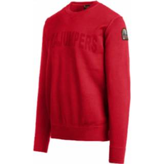 👉 Rouge rood XL mannen Pull logo col rond Jude Mars Parajumpers , Heren